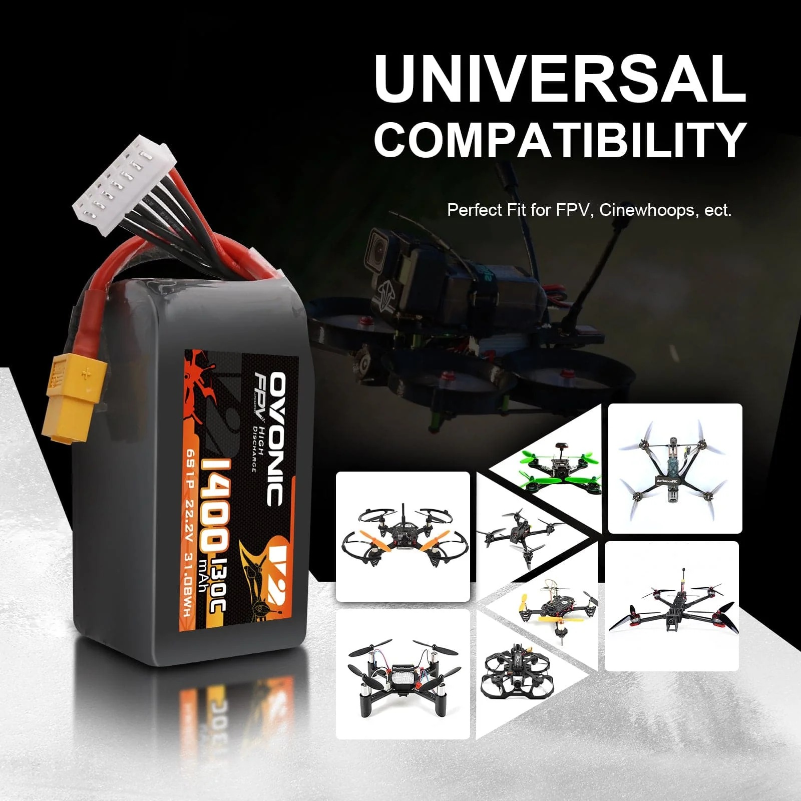 Bateria LiPo Ovonic 6S 1400mAh - Walksnail Avatar Hd Goggles X avaliação e preço