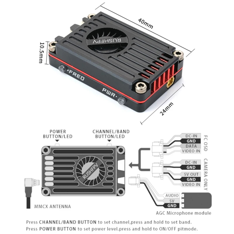 RUSH MAX SOLO 5.8GHz 2.5W VTX  - Rushfpv Rush Max Solo 5.8G 2.5W Vtx avaliação e preço